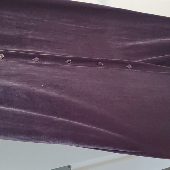 Long Grey Velvet Shirt Dress - New - Picture 7 of 8